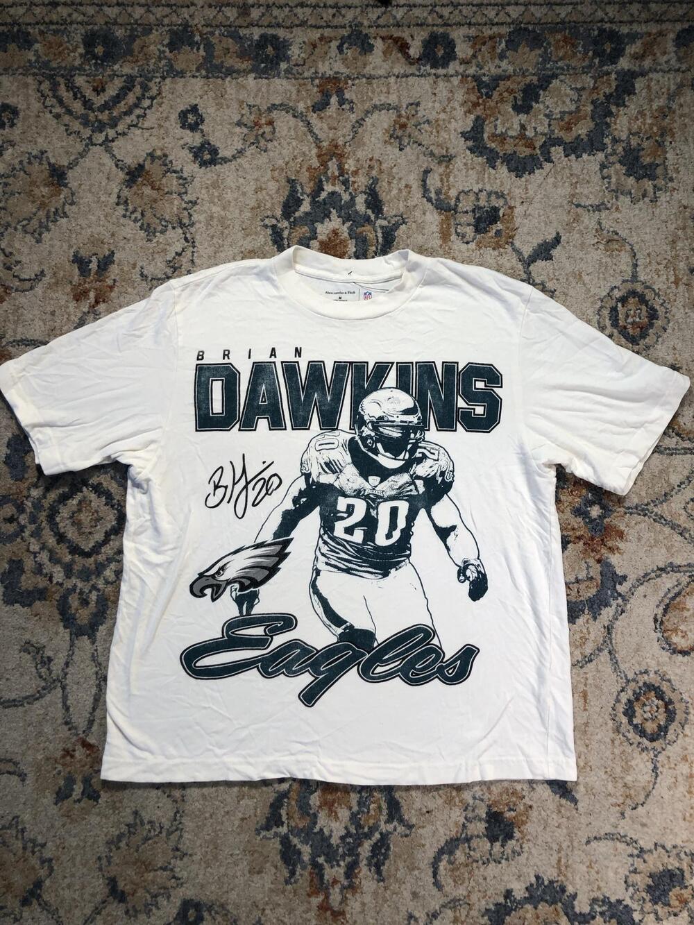 Philadelphia Eagles Shirt Mens Medium White NFL Football Abercrombie Dawkins
